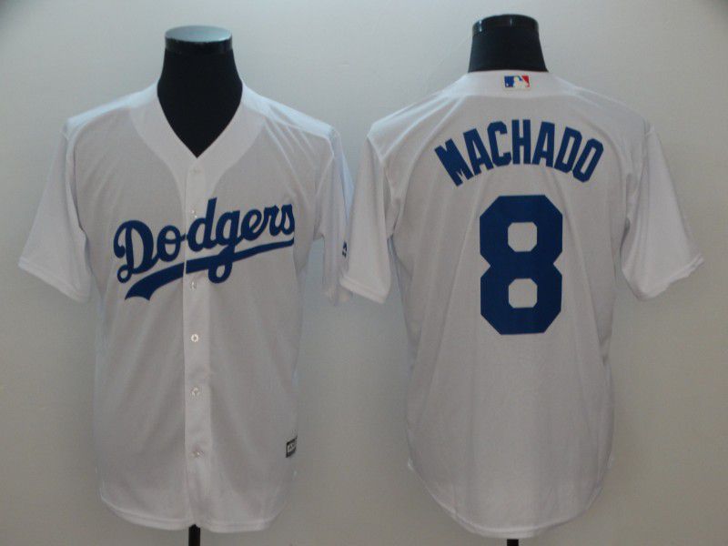 Men Los Angeles Dodgers #8 Machado White Game MLB Jerseys->new york yankees->MLB Jersey